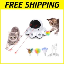 2-in-1 Interactive Cat Laser Toy with 8 Holes - Automatic Play & Rechargeable