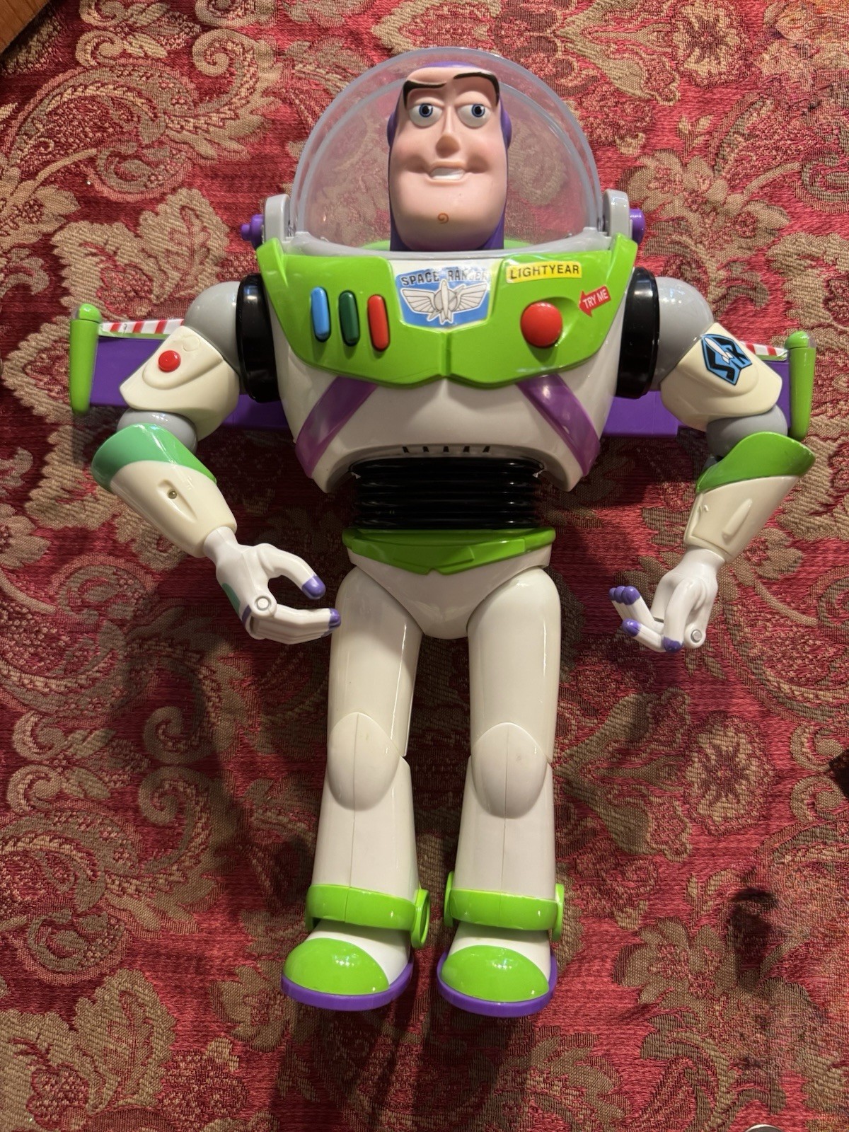 Buzz Light Year 12" Action Figure Talking Light Up.  Back stickers peeling