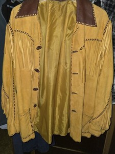 2xl Handmade Vintage Native Deerskin Fringed Jacket