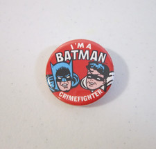 I'M A BATMAN CRIMEFIGHTER metalowy guzik/pin o średnicy 1,25 cala z/Robin ~DC Comics NOWOŚĆ
