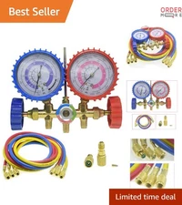 A/C Diagnostic Manifold Gauge Set for Freon R410A R22 R404 with Hoses