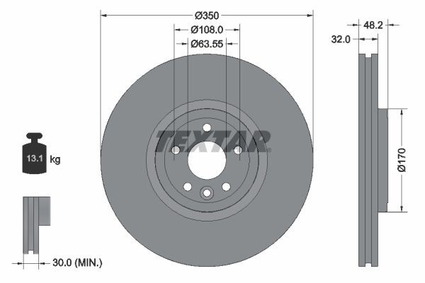 2X Bremsscheibe Vorderachse FüR Jaguar Land Rover F-PACE I-PACE Range Velar-image
