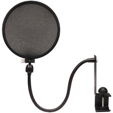 6-Inch Clamp On Microphone Pop Filter Wind Screen with Flexible Gooseneck and...