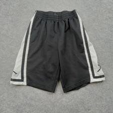 Jordan Shorts Boys Large Black White Basketball Colorblock Mesh Elastic Waist