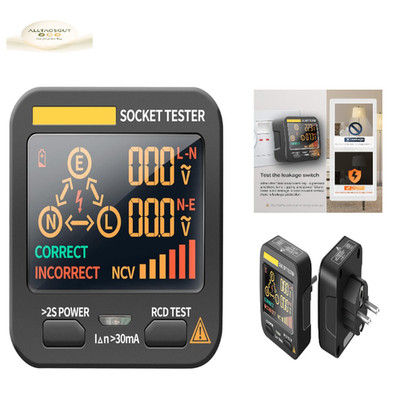 Digitaler Spannungsprüfer LCD Display Stecker RCD Detektor