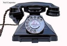 Beautiful GPO Black Bakelite 1/232 Telephone Fully working on Full Fibre Systems