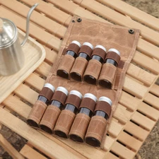 9-hole Camping Spice Kit Foldable Canvas Large Capacity Portable BBQ Accessories