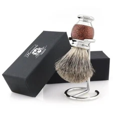 Elegant Design Antique Maroon Color Handle Badger Hair Shaving Brush & Stand