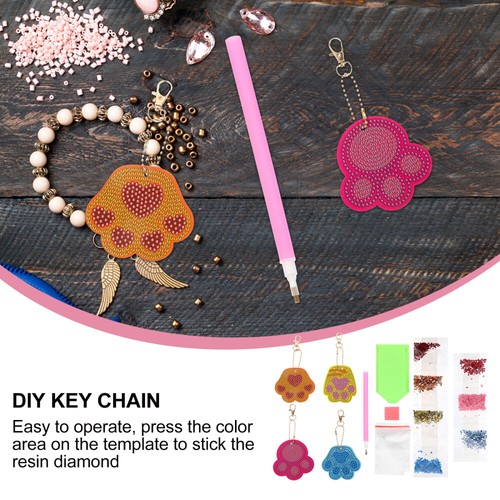 Keychain Cat Claw Enfant Porte-clés Pendentif Perceuse Peinture Bricolage - Zdjęcie 5 z 12