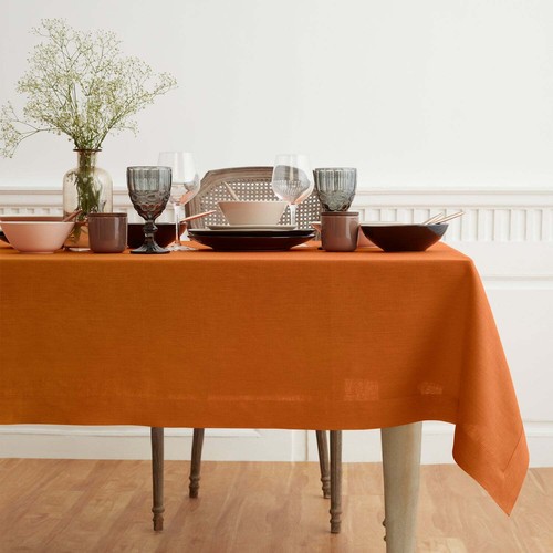 Solino Home 100% Pure Linen Tablecloth for Summer Kitchen Dining Solid Flax Fete - Picture 66 of 162