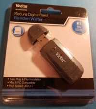 Vivitar Secure Digital Card Reader/ Writer VIV-CR-35 MAC  PC Compatible Gray