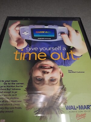 Game Boy Advance Nintendo Time Out Walmart 2003 Print Ad Framed
