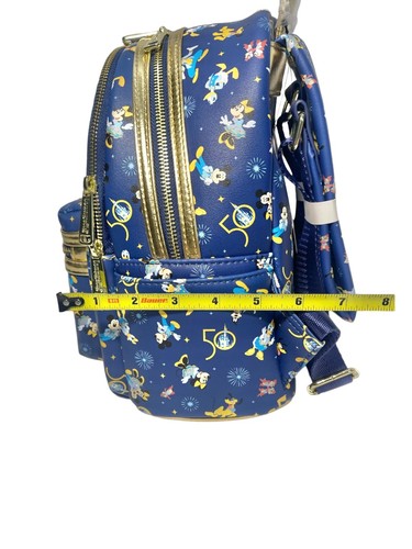 Disney 50th Anniversary Celebration Loungefly Mini Backpack Blue/Gold Special Ed - Picture 9 of 10