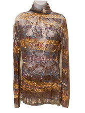 Womens Multicolored Lace Blouse