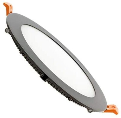 LED Panel Einbauspot 17 cm / 12 Watt rund schwarz chrome 3000 K warmweiß