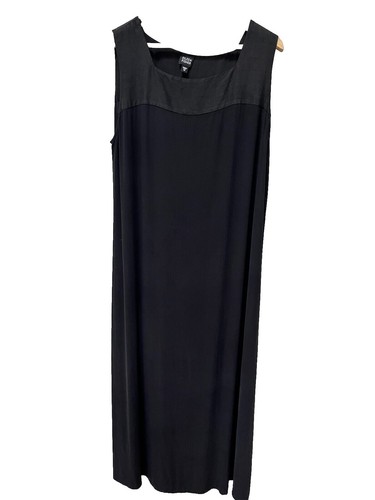 eileen fisher colorblock silk tunic dress Eileen Fisher Women's Silk Tunic Gray/Black Colorblock Long Sleeve 2Pockets S/P