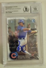Willson Contreras Signed 2016 1st Bowman Chrome Rookie Card Beckett Auto 10