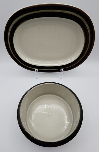 Arabia Karelia 7.5" Serving Bowl Souffle Casserole Dish & 12 7/8" Serving Plate - Picture 10 of 22