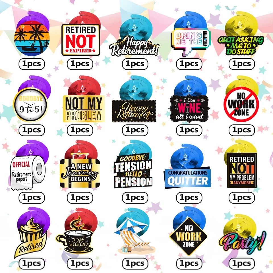 36PCS Retirement Party Decorations Happy Retirement Party Supplies Hanging - Image 3 of 4