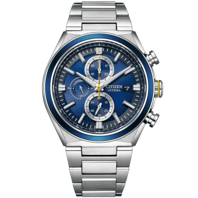 CITIZEN ATTESA CA0837-65L Eco-Drive Chronograph Blue Dial Titanium