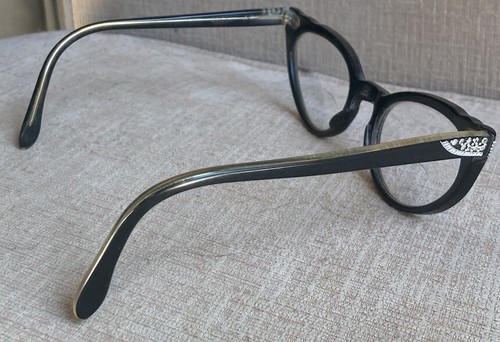 Vintage MCM L.Evrard Rhinestones Cateye Eyeglasses France Frame TWE Rockabilly! - Picture 5 of 23