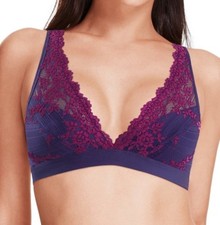NEW 30 Wacoal EMBRACE LACE CONVERTIBLE PLUNGE SOFT CUP PURPLE/PLUM 852191