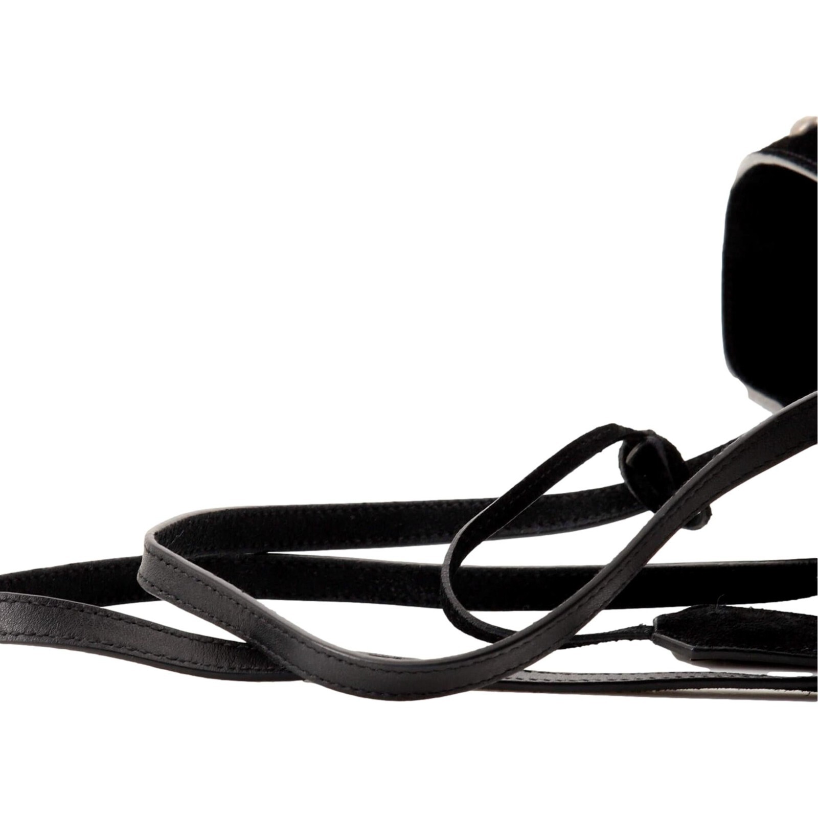 Borsa shopping Saint Laurent Boucle in pelle di rafia nera con borchie NUOVA