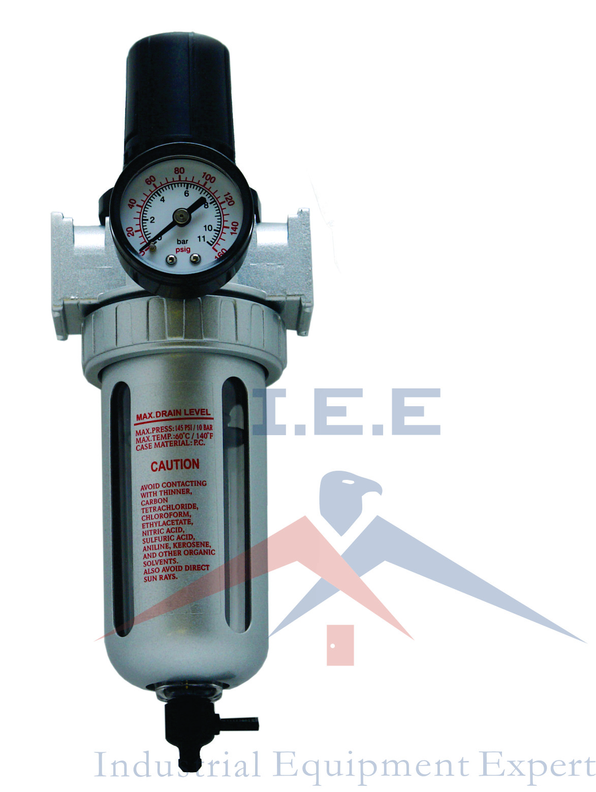1/2" Particulate Filter & Pressure Regulator with Gauge FR804