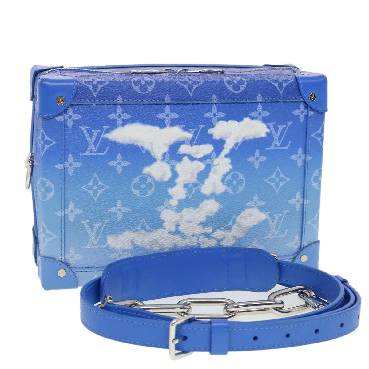 LOUIS VUITTON Monogram Clouds Soft Trunk Shoulder Bag Blue M45430