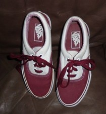 VANS OFF THE WALL Burgundy White CANVAS SNEAKERS MENS 3.5 WOMENS 5 NWOB