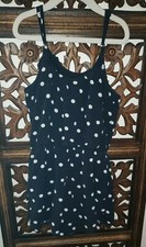 Abercrombie Kids Size 11/12 Girls Sleeveless Romper Polka Dots w Pockets