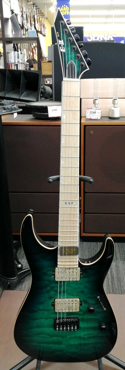 E-II M-II NT HS QM Black Turquoise Burst Electric Guitar From