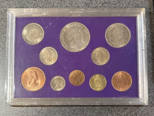 UK 1951-1967 Farewell to LSD System Coin Collection Set Farthing ~ Crown ~ Cased - Picture 2 of 3
