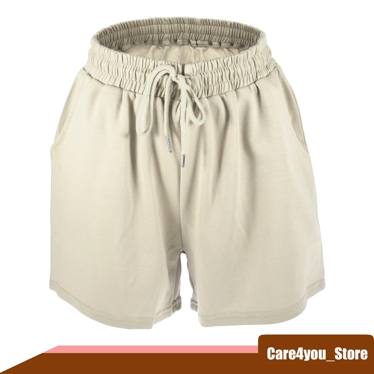 1Pcs Women s Flowy Running Shorts Khaki Size M eBay