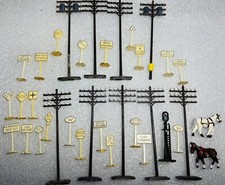 Railroad Used Props Miniatures Train Telephone Poles Horse Signs