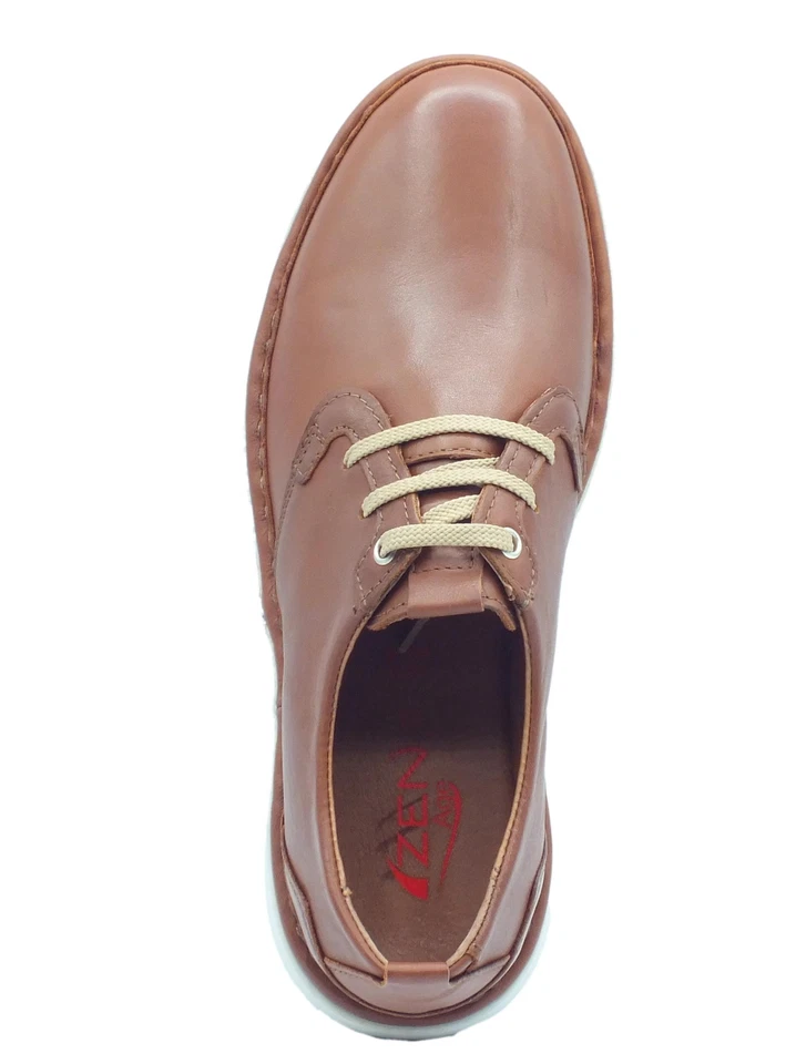 Zen 678962 Turia Cuoio Scarpe Confort per Uomo in pelle marrone - Immagine 3 di 3