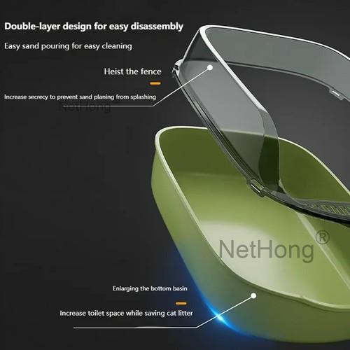 Extra Large Open Cat Litter Tray HighSided Deep Jumbo Rim Pan Box Anti-Splashing - Picture 16 of 33