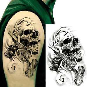 Skull Body Sticker Tattoo For Men Make Temporary Tattoos Paper Fake Tatoos Gift Ebay