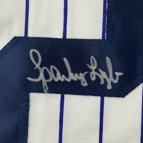 Autographed/Signed Sparky Lyle New York Pinstripe Baseball Jersey JSA COA - Picture 3 of 4