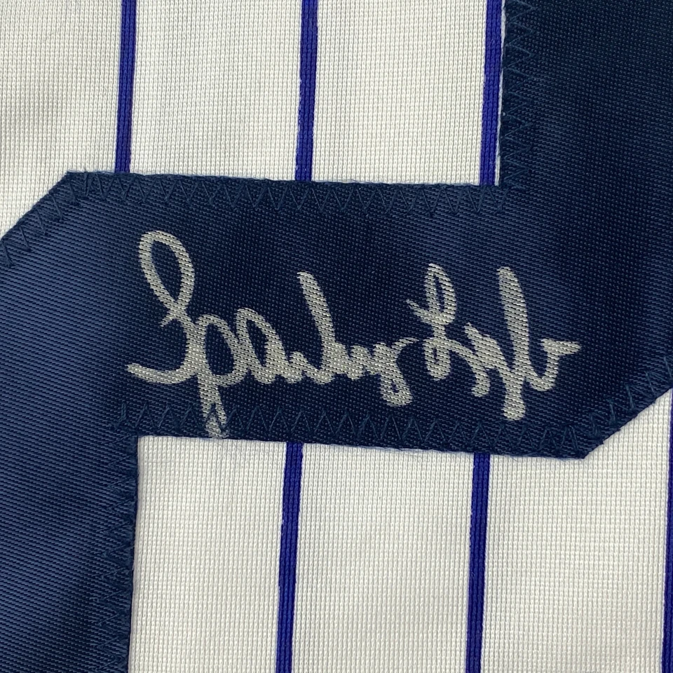 Autographed/Signed Sparky Lyle New York Pinstripe Baseball Jersey JSA COA - Image 3 of 4