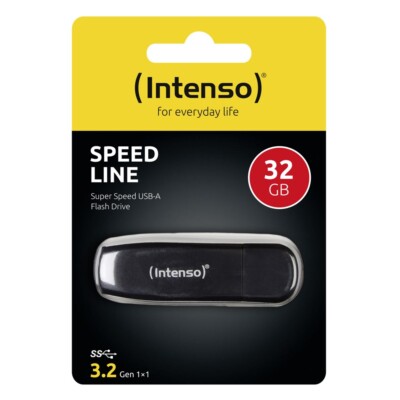 Intenso USB Stick 32GB Speicherstick Speed Line schwarz USB 3.2