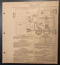 Auto Electrician Schematic 1928 Elcar  Model 8 78 1928 Erskine Model 51 F