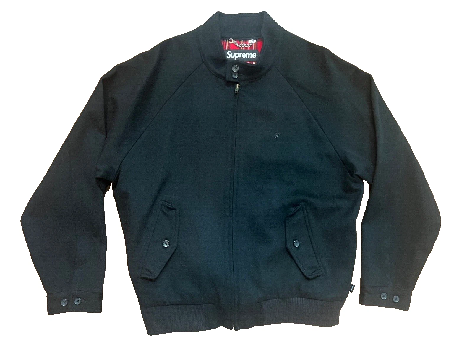 Grande veste Harrington en laine noire Supreme neuve sans étiquette