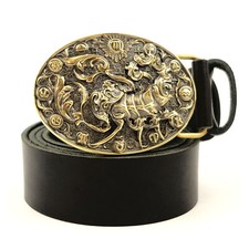 Leather belt with brass buckle Scorpio, Horoscope, Astrological Zodiac Sign