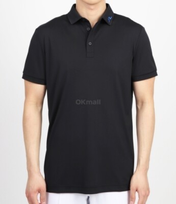 J.LINDEBERG KV Big Logo Regular Fit Mens Golf Polo Shirt Black