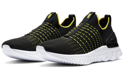 Nike React Phantom Run Flyknit 2 Black Sonic Yellow  CJ0277-004