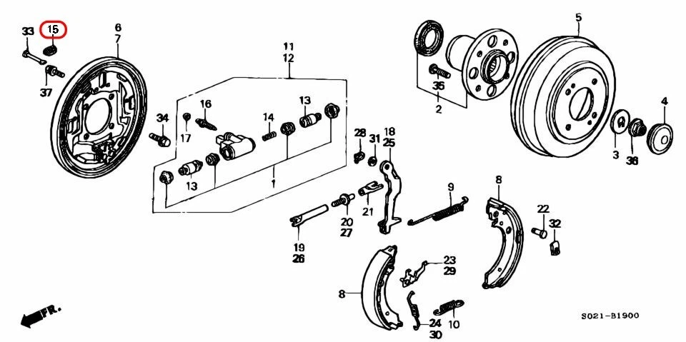 Enchufe de inspección de frenos de tambor OEM HONDA 43345-S04-003 para Accord Civic Foto 3 de 4