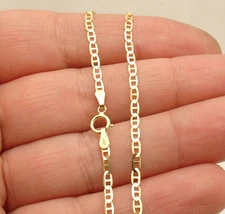 2.3mm 8" Mariner Anchor Anchor Link Chain Bracelet Real Solid 10K Yellow Gold