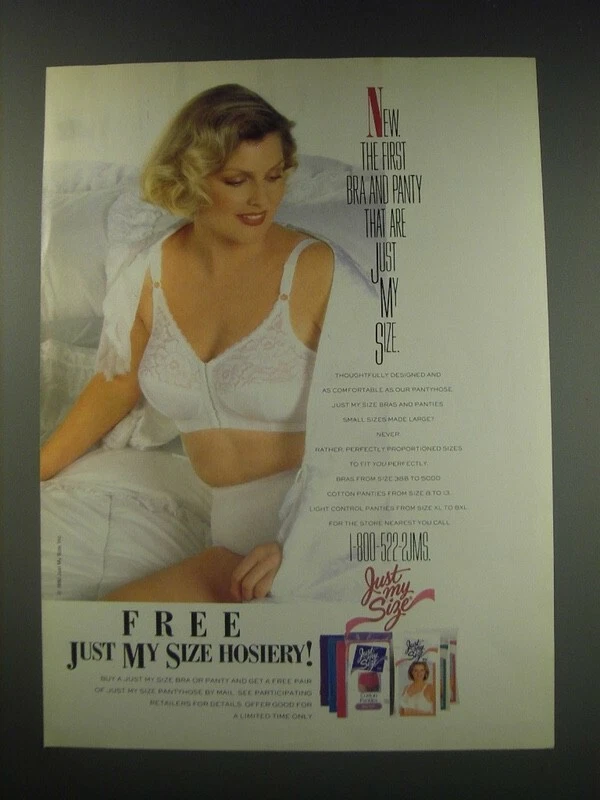 1991 Just My Size Bra, Panty and Pantyhose Ad