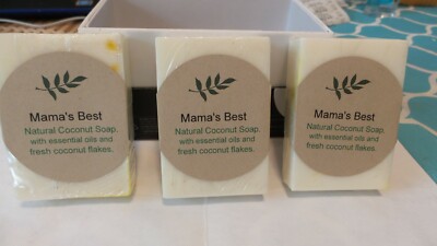  Natural Home Made Coconut  Soap - 4oz  New. (buy 3 get 1 free) 1 shipping price